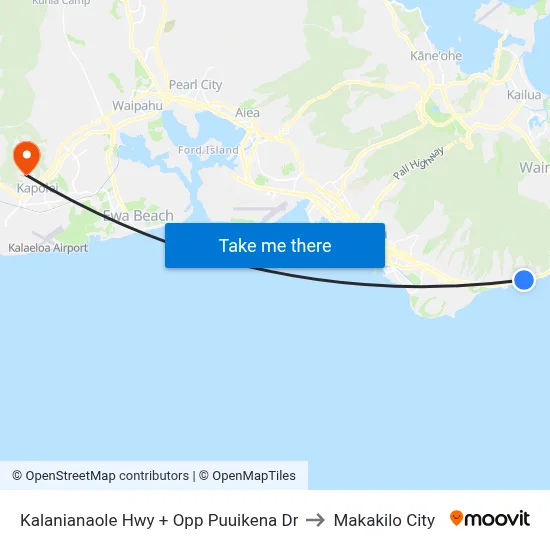 Kalanianaole Hwy + Opp Puuikena Dr to Makakilo City map