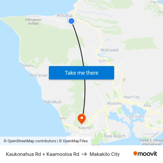 Kaukonahua Rd + Kaamooloa Rd to Makakilo City map