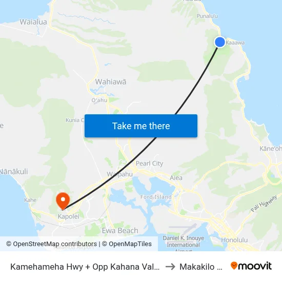 Kamehameha Hwy + Opp Kahana Valley Rd to Makakilo City map