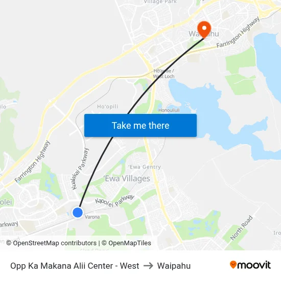 Opp Ka Makana Alii Center - West to Waipahu map