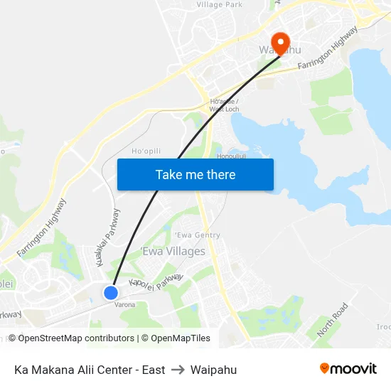 Ka Makana Alii Center - East to Waipahu map