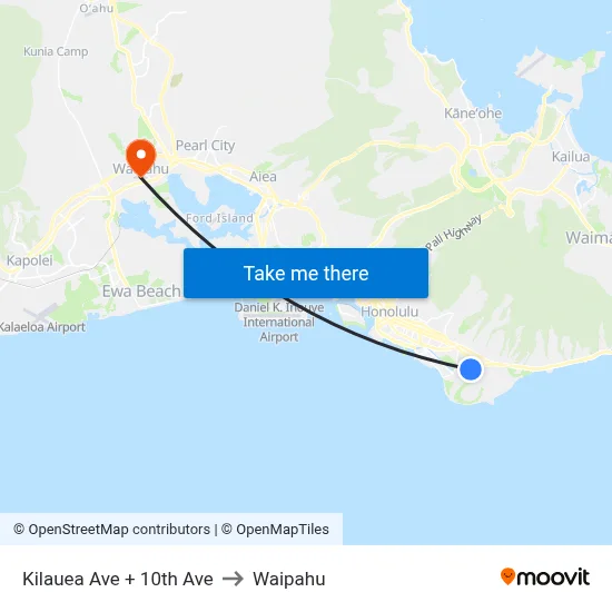 Kilauea Ave + 10th Ave to Waipahu map