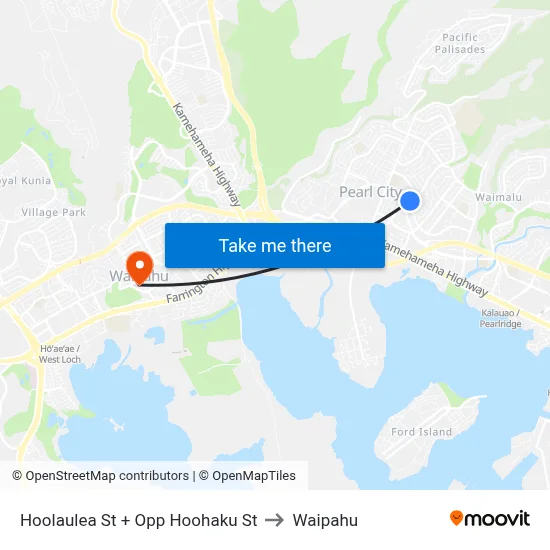 Hoolaulea St + Opp Hoohaku St to Waipahu map