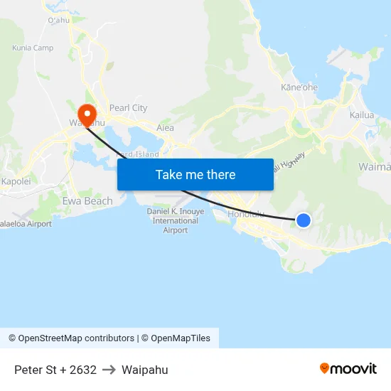 Peter St + 2632 to Waipahu map