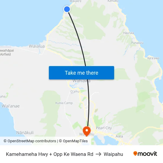 Kamehameha Hwy + Opp Ke Waena Rd to Waipahu map