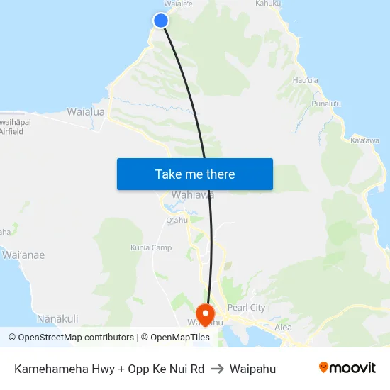 Kamehameha Hwy + Opp Ke Nui Rd to Waipahu map