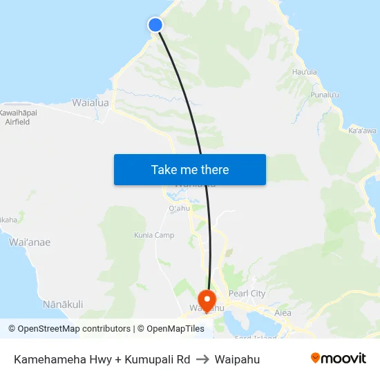 Kamehameha Hwy + Kumupali Rd to Waipahu map