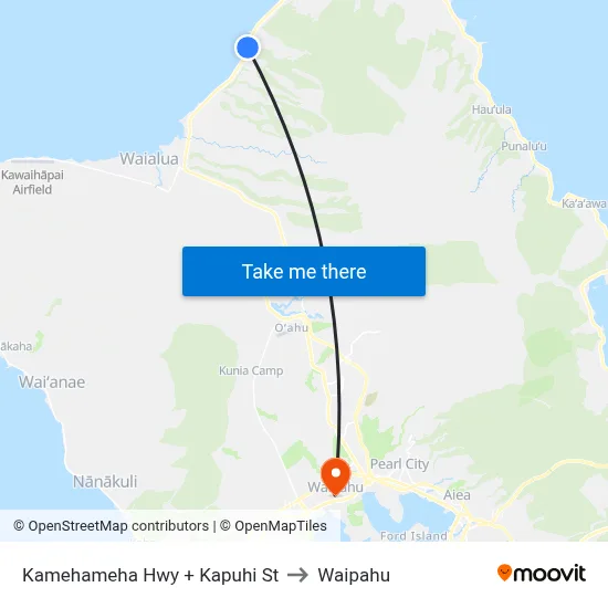 Kamehameha Hwy + Kapuhi St to Waipahu map