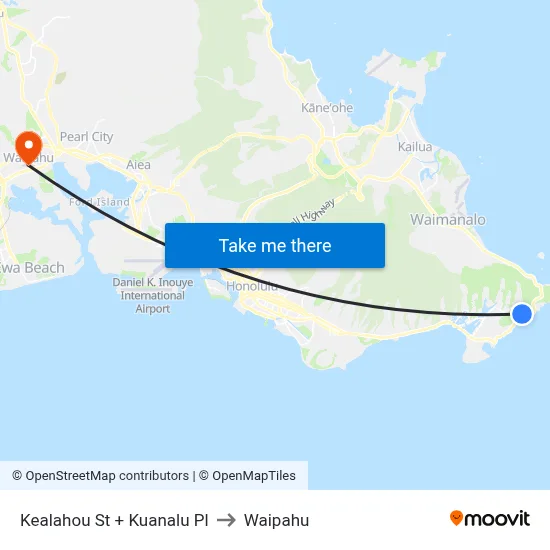 Kealahou St + Kuanalu Pl to Waipahu map