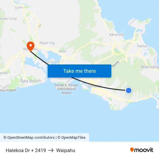 Halekoa Dr + 2419 to Waipahu map