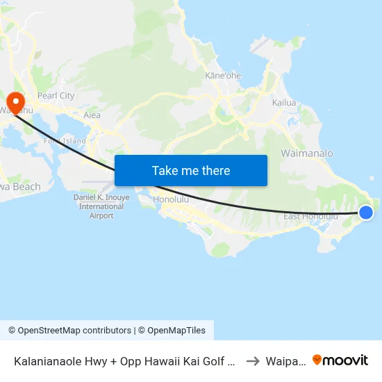 Kalanianaole Hwy + Opp Hawaii Kai Golf Course to Waipahu map