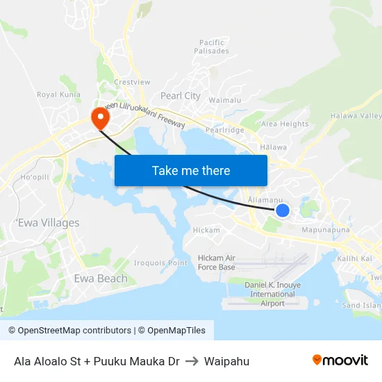 Ala Aloalo St + Puuku Mauka Dr to Waipahu map