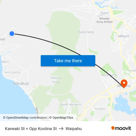 Kaneaki St + Opp Koolina St to Waipahu map