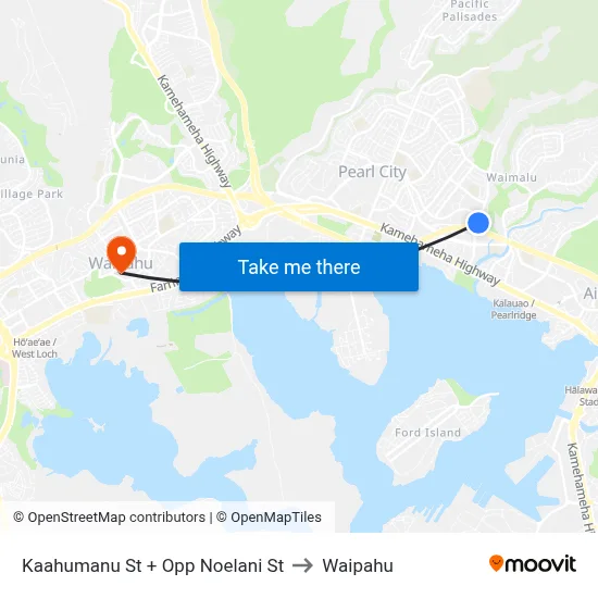 Kaahumanu St + Opp Noelani St to Waipahu map