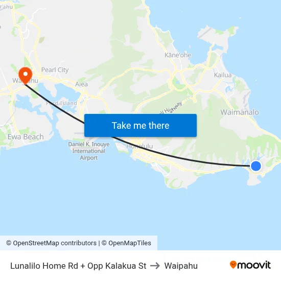 Lunalilo Home Rd + Opp Kalakua St to Waipahu map