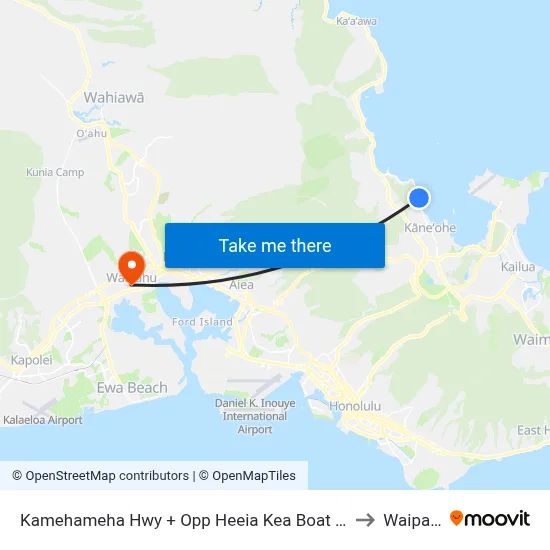 Kamehameha Hwy + Opp Heeia Kea Boat Harbor to Waipahu map