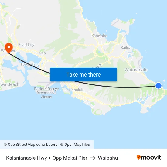 Kalanianaole Hwy + Opp Makai Pier to Waipahu map