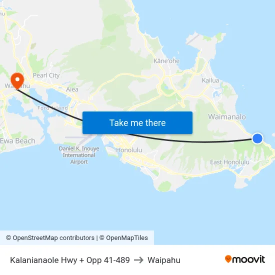 Kalanianaole Hwy + Opp 41-489 to Waipahu map