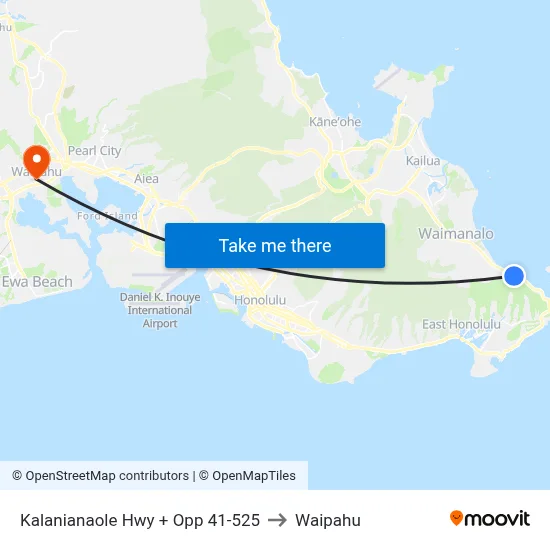 Kalanianaole Hwy + Opp 41-525 to Waipahu map