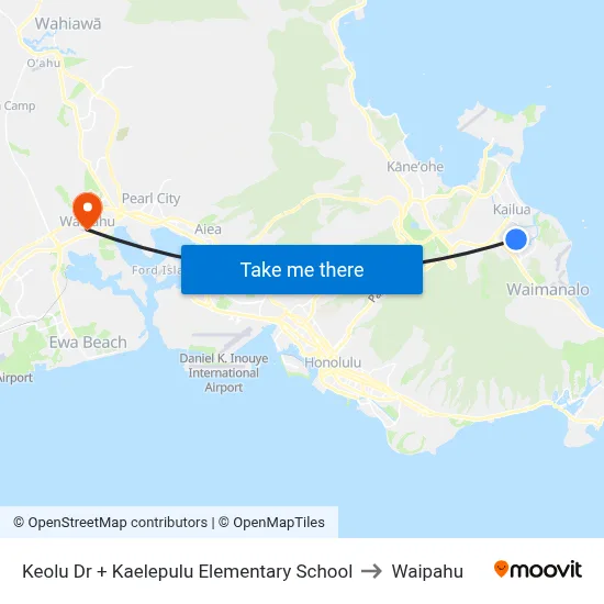 Keolu Dr + Kaelepulu Elementary School to Waipahu map