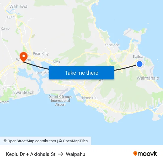 Keolu Dr + Akiohala St to Waipahu map