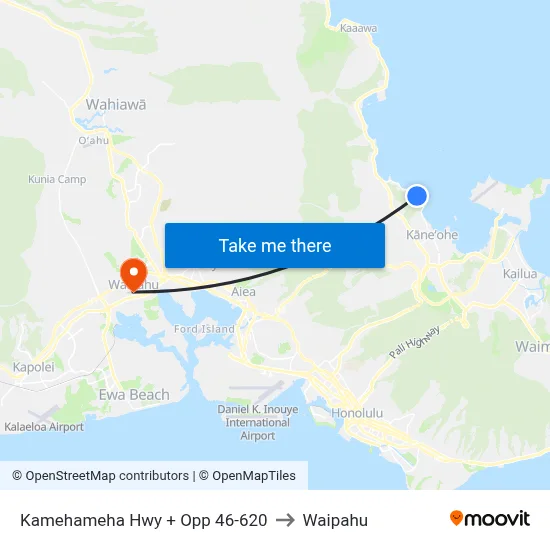 Kamehameha Hwy + Opp 46-620 to Waipahu map
