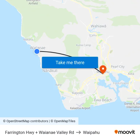 Farrington Hwy + Waianae Valley Rd to Waipahu map