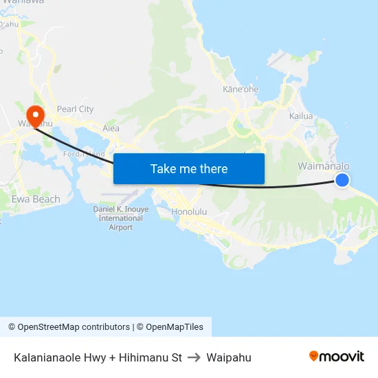 Kalanianaole Hwy + Hihimanu St to Waipahu map