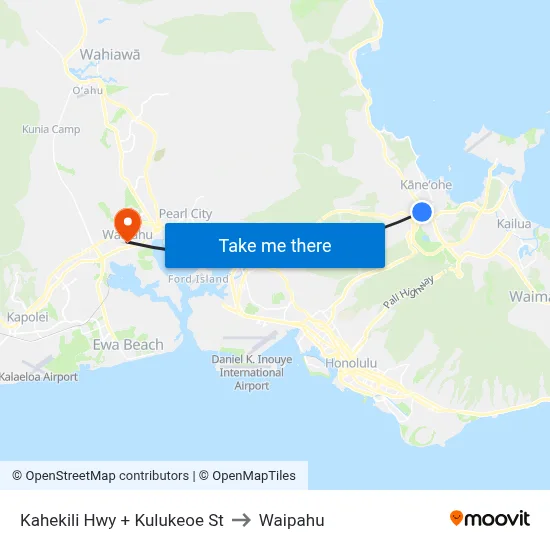 Kahekili Hwy + Kulukeoe St to Waipahu map