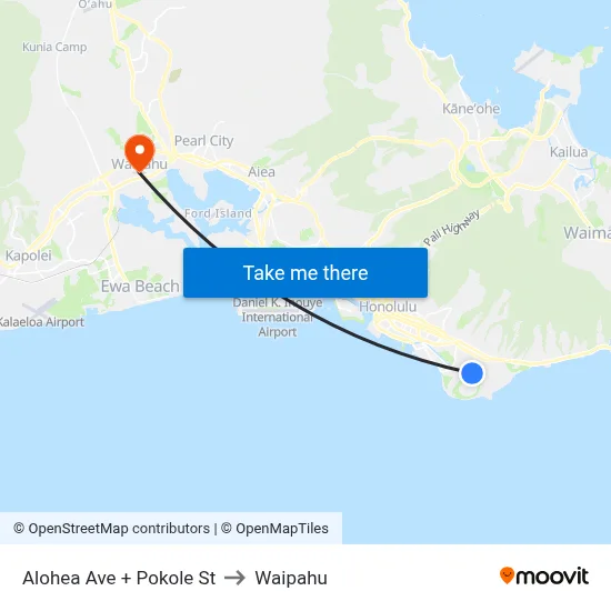 Alohea Ave + Pokole St to Waipahu map