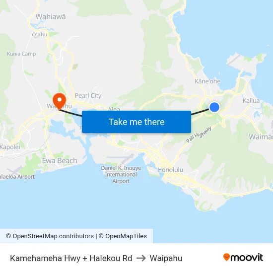 Kamehameha Hwy + Halekou Rd to Waipahu map