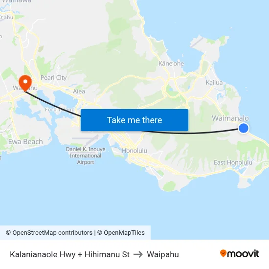Kalanianaole Hwy + Hihimanu St to Waipahu map