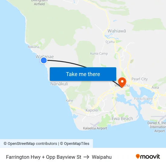 Farrington Hwy + Opp Bayview St to Waipahu map