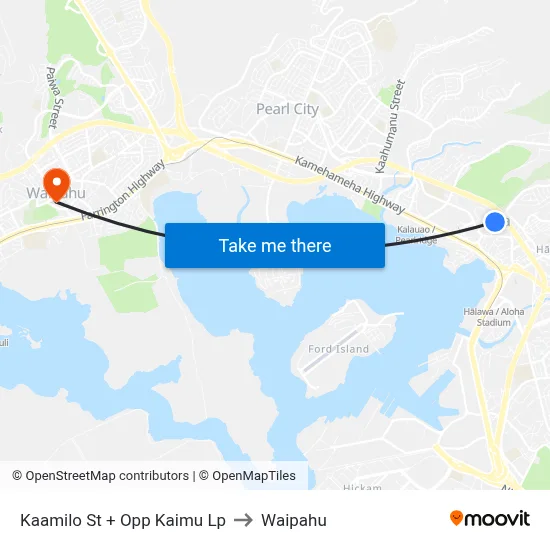 Kaamilo St + Opp Kaimu Lp to Waipahu map