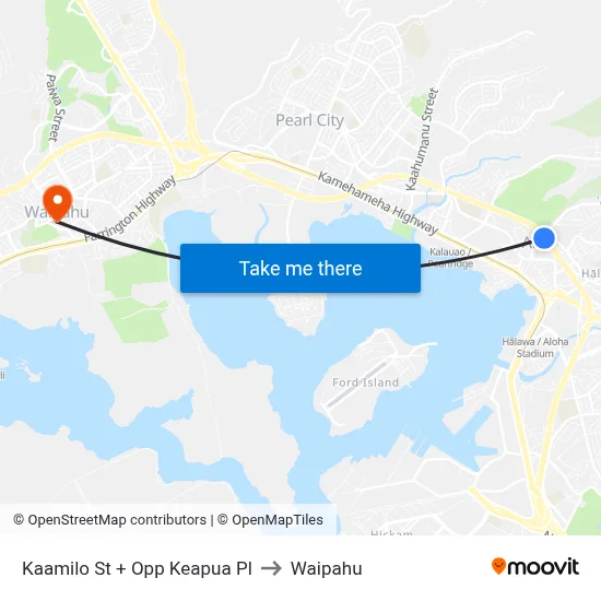 Kaamilo St + Opp Keapua Pl to Waipahu map