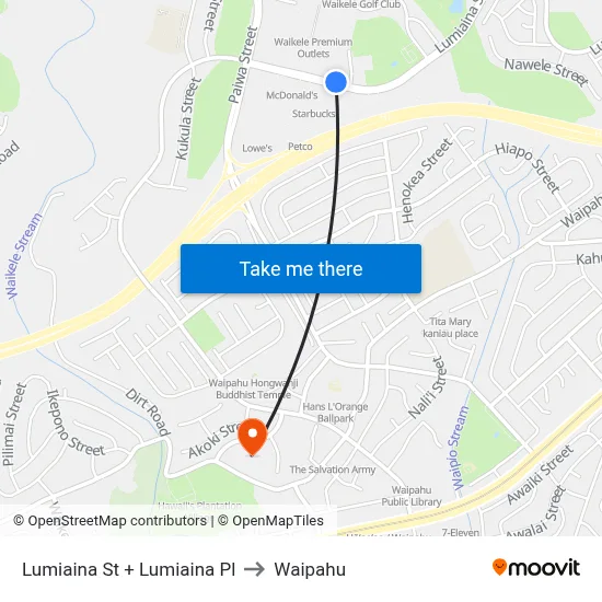 Lumiaina St + Lumiaina Pl to Waipahu map
