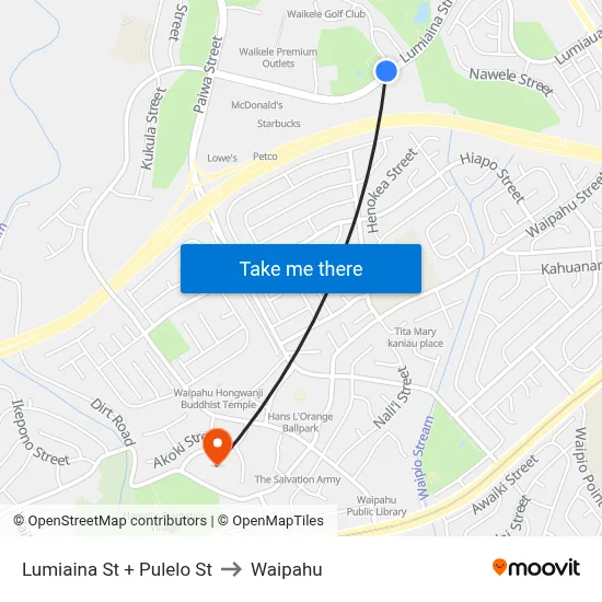 Lumiaina St + Pulelo St to Waipahu map