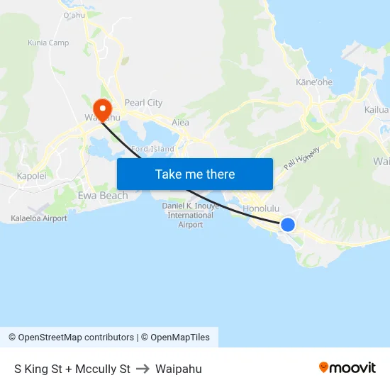 S King St + Mccully St to Waipahu map
