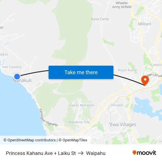 Princess Kahanu Ave + Laiku St to Waipahu map