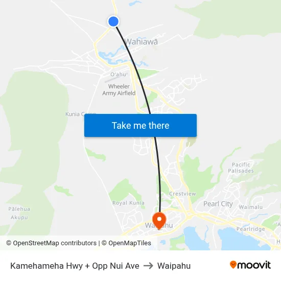 Kamehameha Hwy + Opp Nui Ave to Waipahu map