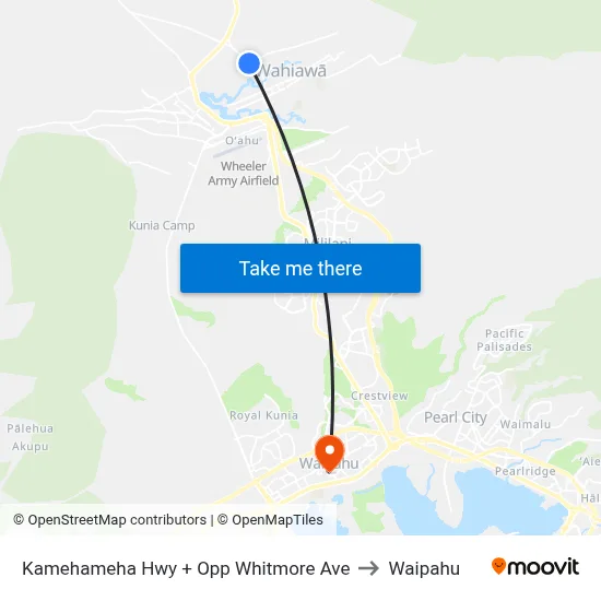 Kamehameha Hwy + Opp Whitmore Ave to Waipahu map
