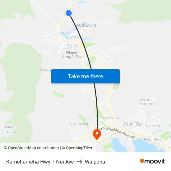 Kamehameha Hwy + Nui Ave to Waipahu map