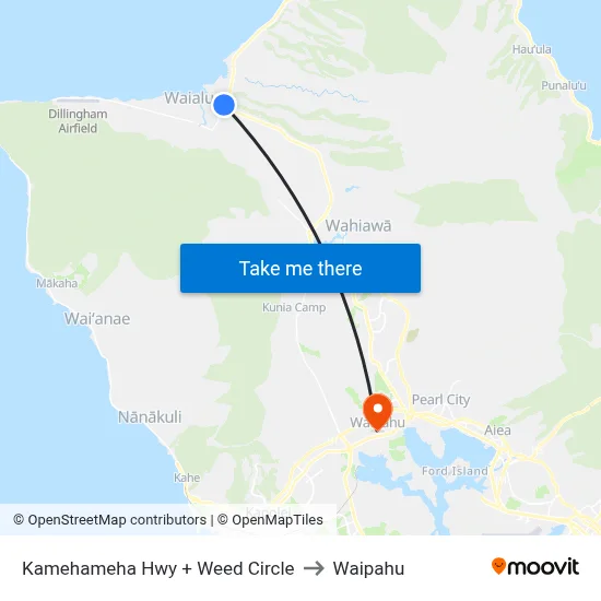 Kamehameha Hwy + Weed Circle to Waipahu map