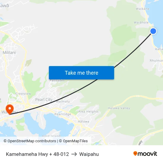 Kamehameha Hwy + 48-012 to Waipahu map