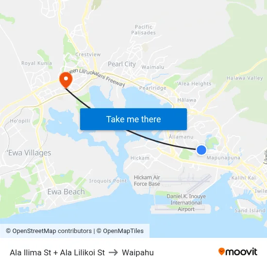 Ala Ilima St + Ala Lilikoi St to Waipahu map