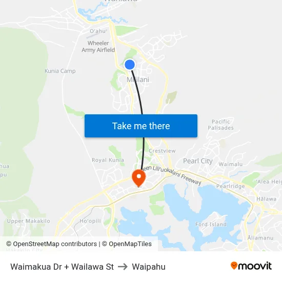Waimakua Dr + Wailawa St to Waipahu map