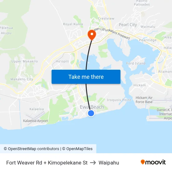 Fort Weaver Rd + Kimopelekane St to Waipahu map