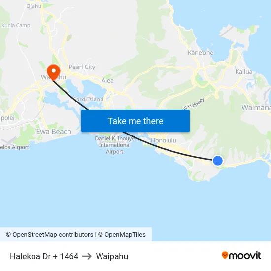 Halekoa Dr + 1464 to Waipahu map