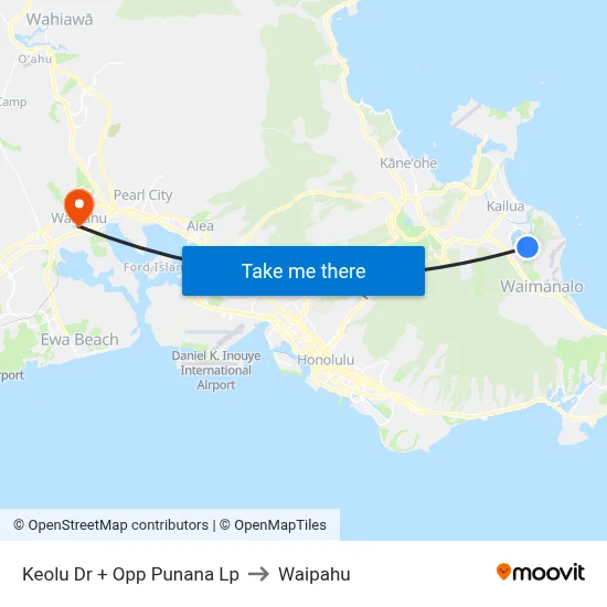 Keolu Dr + Opp Punana Lp to Waipahu map