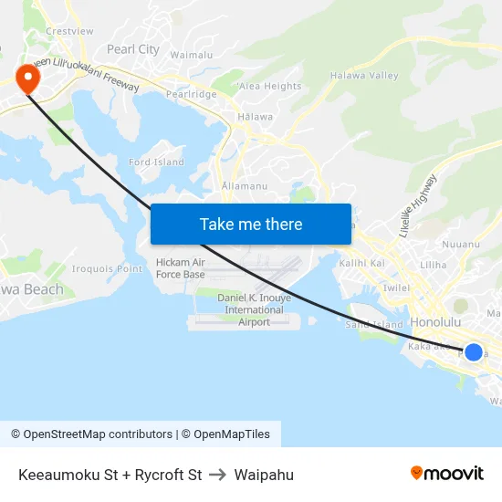 Keeaumoku St + Rycroft St to Waipahu map